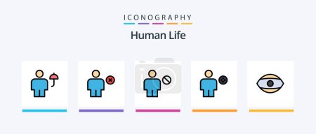 Ilustración de Línea humana llena paquete de 5 iconos incluyendo avatar. humano. avatar. Cara. Vídeo. Diseño de iconos creativos - Imagen libre de derechos