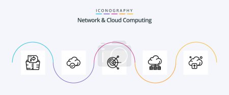 Illustration for Network And Cloud Computing Line 5 Icon Pack Including technology. cloud. computing. technology. server - Royalty Free Image