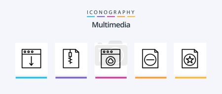 Illustration for Multimedia Line 5 Icon Pack Including . mac. favorite. favorite. graph. Creative Icons Design - Royalty Free Image