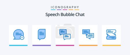 Illustration for Chat Blue 5 Icon Pack Including . communication. texting. Creative Icons Design - Royalty Free Image