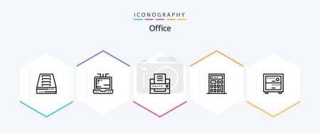Illustration for Office 25 Line icon pack including . office. work - Royalty Free Image