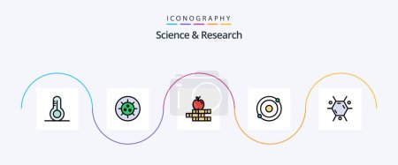 Téléchargez les illustrations : Science Line Filled Flat 5 Icon Pack Including . education. science. biology - en licence libre de droit