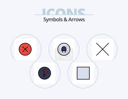 Illustration for Symbols and Arrows Line Filled Icon Pack 5 Icon Design. . . arrow. ok. circle - Royalty Free Image