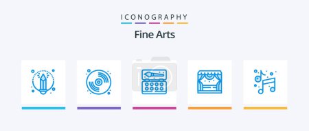 Illustration for Fine Arts Blue 5 Icon Pack Including arts. music. arts. theater. spotlight. Creative Icons Design - Royalty Free Image