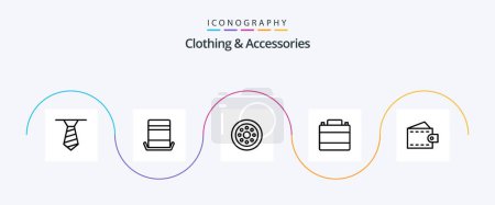 Illustration for Clothing and Accessories Line 5 Icon Pack Including man. accessories. velg. footwear. clothes - Royalty Free Image