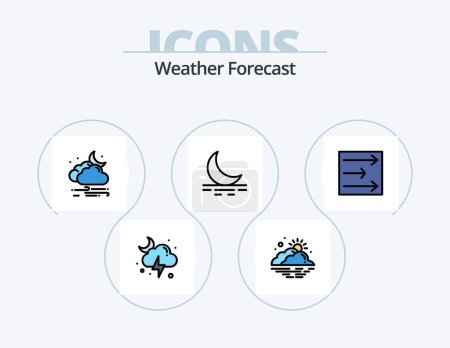 Illustration for Weather Line Filled Icon Pack 5 Icon Design. cloud. rainbow. weather. rain. weather - Royalty Free Image