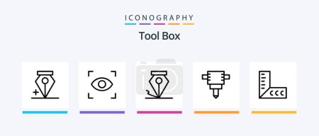 Ilustración de Tools Line 5 Icon Pack Including .. Creative Icons Design - Imagen libre de derechos