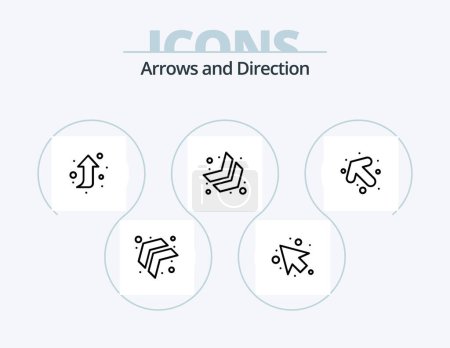 Illustration for Arrow Line Icon Pack 5 Icon Design. . up. rewind - Royalty Free Image