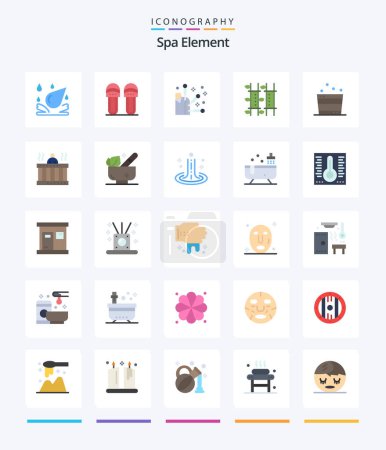 Illustration for Creative Spa Element 25 Flat icon pack  Such As sauna. bucket. spa. spa. relax - Royalty Free Image