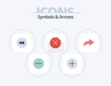Ilustración de Symbols and Arrows Flat Icon Pack 5 Icon Design. . rewind. . arrow - Imagen libre de derechos