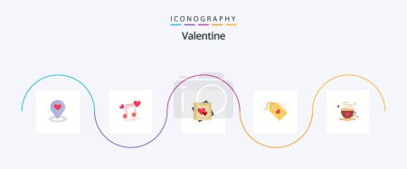 Téléchargez les illustrations : Valentine Flat 5 Icon Pack Including love. valentines. love. valentine. love - en licence libre de droit