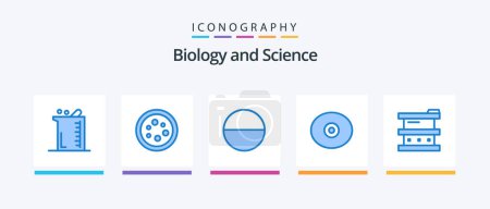 Ilustración de Biology Blue 5 Icon Pack Including chemistry. biochemistry. lab. tit. anatomy. Creative Icons Design - Imagen libre de derechos