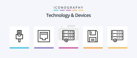 Illustration for Devices Line 5 Icon Pack Including data. mobile. cord. error. device. Creative Icons Design - Royalty Free Image