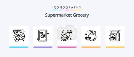 Illustration for Grocery Line 5 Icon Pack Including strawberry. jam. board. options. list. Creative Icons Design - Royalty Free Image
