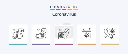 Illustration for Coronavirus Line 5 Icon Pack Including hand. healthcare. website. browser. Creative Icons Design - Royalty Free Image