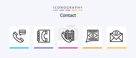 Illustration for Contact Line 5 Icon Pack Including call. colander. help. conversation. contact. Creative Icons Design - Royalty Free Image