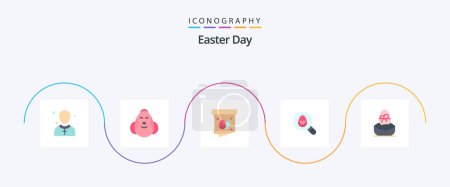 Illustration for Easter Flat 5 Icon Pack Including holiday. egg. baby. search. easter - Royalty Free Image