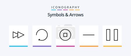 Illustration for Symbols and Arrows Line 5 Icon Pack Including . circle. clockwise. Creative Icons Design - Royalty Free Image