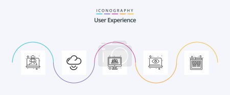 Téléchargez les photos : User Experience Line 5 Icon Pack Including layout. view. design. eye. computer - en image libre de droit