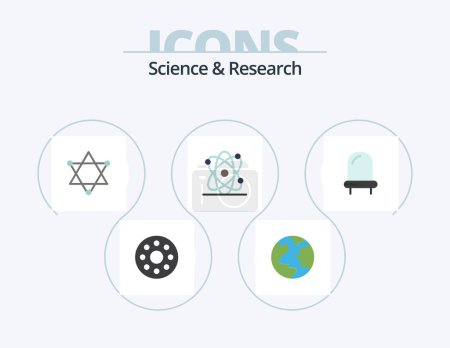 Téléchargez les illustrations : Science Flat Icon Pack 5 Icon Design. . . space. light. diode - en licence libre de droit