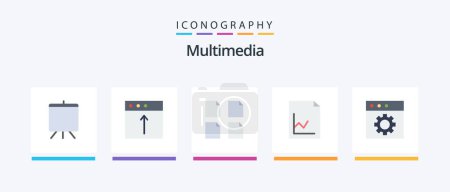 Illustration for Multimedia Flat 5 Icon Pack Including . preferences. files. mac. graph. Creative Icons Design - Royalty Free Image
