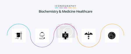 Illustration for Biochemistry And Medicine Healthcare Glyph 5 Icon Pack Including care. heart. xray. symbol. - Royalty Free Image