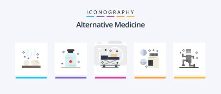 Ilustración de Alternative Medicine Flat 5 Icon Pack Including wellness. healthcare. medicine. drug. medicine. Creative Icons Design - Imagen libre de derechos