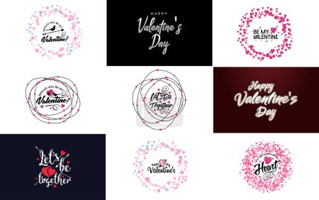 Illustration for Happy Valentine's Day typography poster with handwritten calligraphy text. isolated on white background - Royalty Free Image