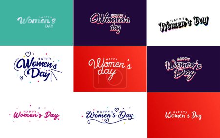Illustration for Eight March typographic design set with a Happy Women's Day theme - Royalty Free Image
