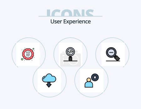 Téléchargez les illustrations : User Experience Line Filled Icon Pack 5 Icon Design. cloud . user. people . - en licence libre de droit