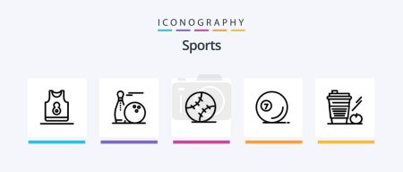Ilustración de Sports Line 5 Icon Pack Incluye seguridad. Deporte. muñeca. Punto. flecha. Diseño de iconos creativos - Imagen libre de derechos