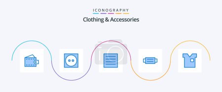 Illustration for Clothing and Accessories Blue 5 Icon Pack Including clothing. man. care. fashion. accessories - Royalty Free Image