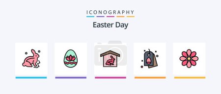 Illustration for Easter Line Filled 5 Icon Pack Including spring. plant. egg. flower. easter. Creative Icons Design - Royalty Free Image
