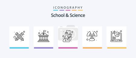Illustration for School And Science Line 5 Icon Pack Including notebook. task. estate. pin. note. Creative Icons Design - Royalty Free Image