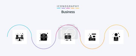 Ilustración de Business Glyph 5 Icon Pack Including modern. business. business. working. consulting - Imagen libre de derechos