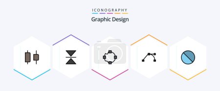 Ilustración de Design 25 FilledLine icon pack including . prohibited. shape. no. cancel - Imagen libre de derechos
