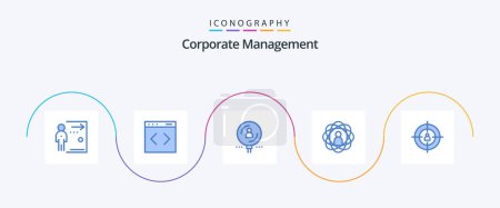 Ilustración de Corporate Management Blue 5 Icon Pack Including research. development. website. abilities. professional - Imagen libre de derechos