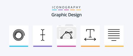 Téléchargez les illustrations : Design Line 5 Icône Pack Inclus. le tiret. au centre. Icônes créatives Design - en licence libre de droit
