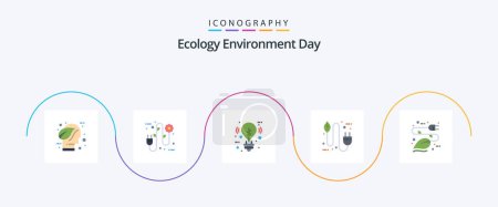 Illustration for Ecology Flat 5 Icon Pack Including plug. eco. electrician. concept. lighting - Royalty Free Image