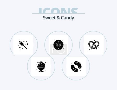Illustration for Sweet And Candy Glyph Icon Pack 5 Icon Design. bake. food. sweets. dessert. sweets - Royalty Free Image