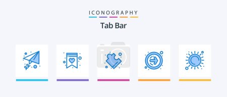 Illustration for Tab Bar Blue 5 Icon Pack Including . heat. solution. sunlight. summer. Creative Icons Design - Royalty Free Image