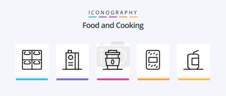 Téléchargez les illustrations : Food Line 5 Icon Pack Including rolls. fruit. food. food. and. Creative Icons Design - en licence libre de droit