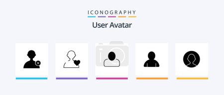 Téléchargez les illustrations : User Glyph 5 Icon Pack Including . user. profile. avatar. Creative Icons Design - en licence libre de droit