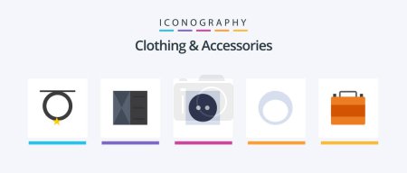 Illustration for Clothing and Accessories Flat 5 Icon Pack Including case. jewelry. care. fashion. accessories. Creative Icons Design - Royalty Free Image