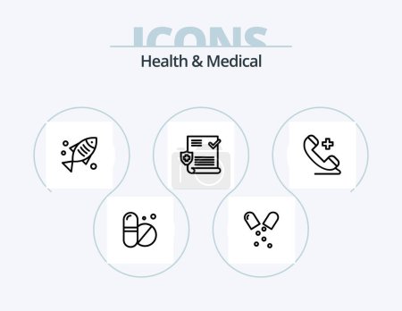 Téléchargez les illustrations : Health And Medical Line Icon Pack 5 Icon Design. . medical. smoke. health. sclaes - en licence libre de droit