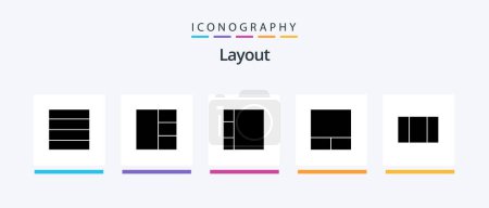 Téléchargez les illustrations : Layout Glyph 5 Icon Pack Including .. Creative Icons Design - en licence libre de droit