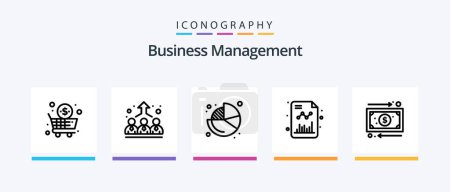 Téléchargez les illustrations : Business Management Line 5 Icon Pack Including management. gear. business. businessman. brainstorm. Creative Icons Design - en licence libre de droit