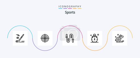 Illustration for Sports Line 5 Icon Pack Including quarter. watch. circle. sport. fitness - Royalty Free Image