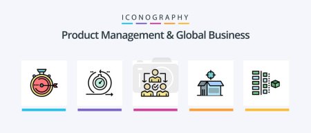 Illustration for Product Managment And Global Business Line Filled 5 Icon Pack Including delegating. assignment. sdk. product. iteration. Creative Icons Design - Royalty Free Image