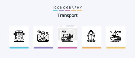 Illustration for Transport Line 5 Icon Pack Including . truck. transport. Creative Icons Design - Royalty Free Image